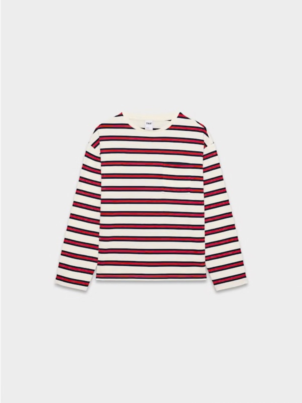 Aritzia Tna Mighty Cotton™ Fletch Longsleeve - Lt Birch/Flashing Red, Size M